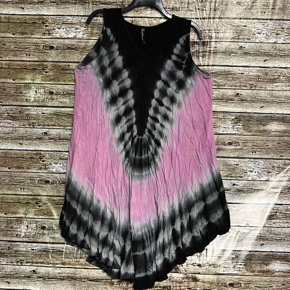 Sunflower cover up tie dye dress